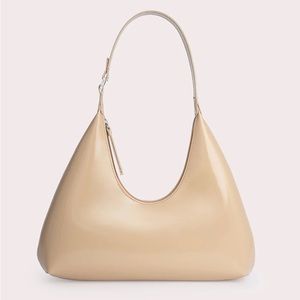 Authentic By Far Beige Leather Amber Bag